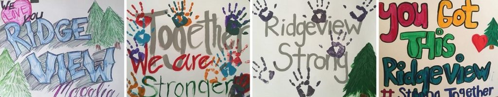 Ridgeview High School - Support posters after the Paradise fire