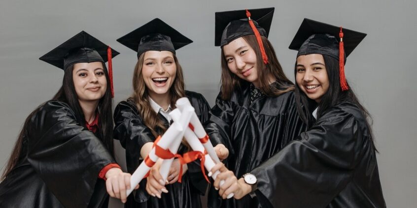 High School graduates with diplomas