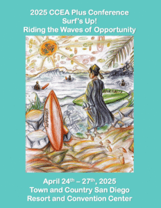 2025 CCEA Plus Conference Program Cover, art by Sienna Olsen