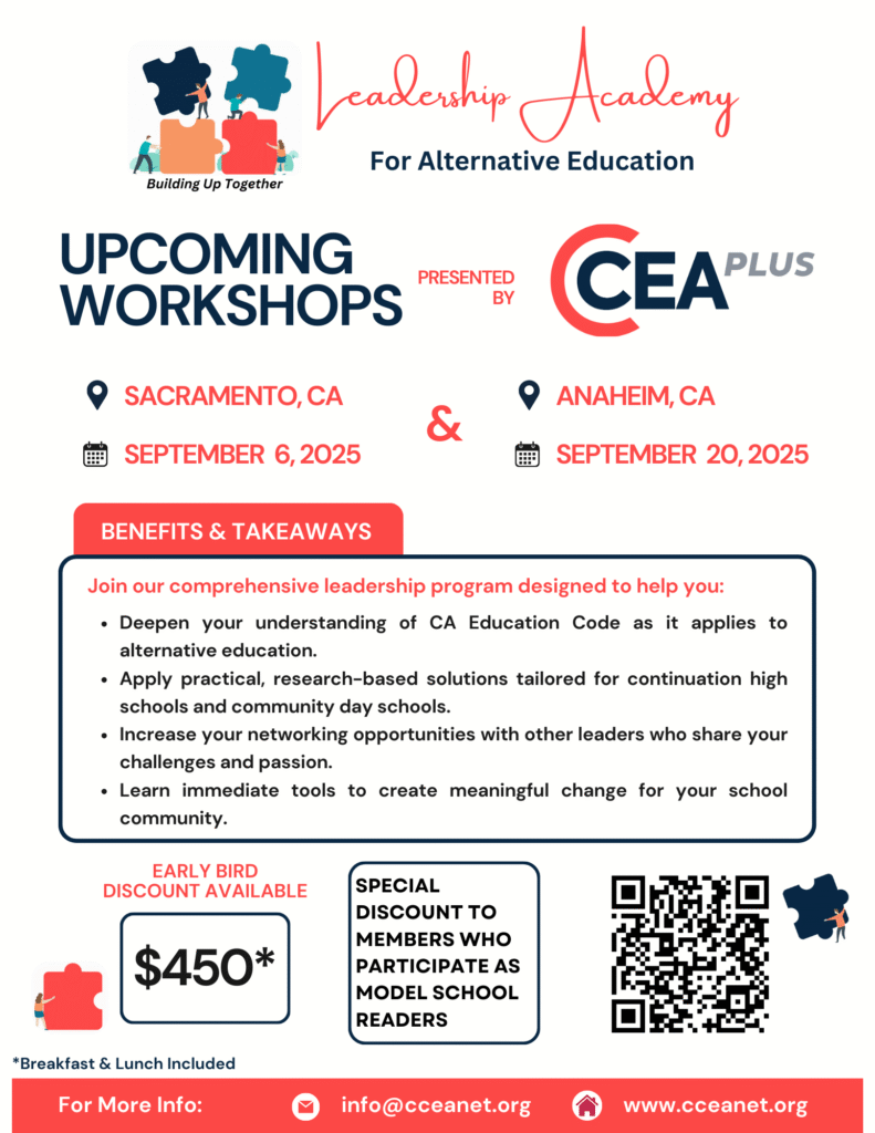 Leadership Academy 2025, Upcoming Workshops presented by CCEA Plus