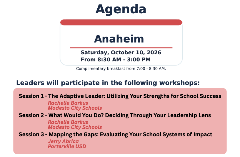 2026 Sacramento Agenda, Leadership Academy, CCEA Plus